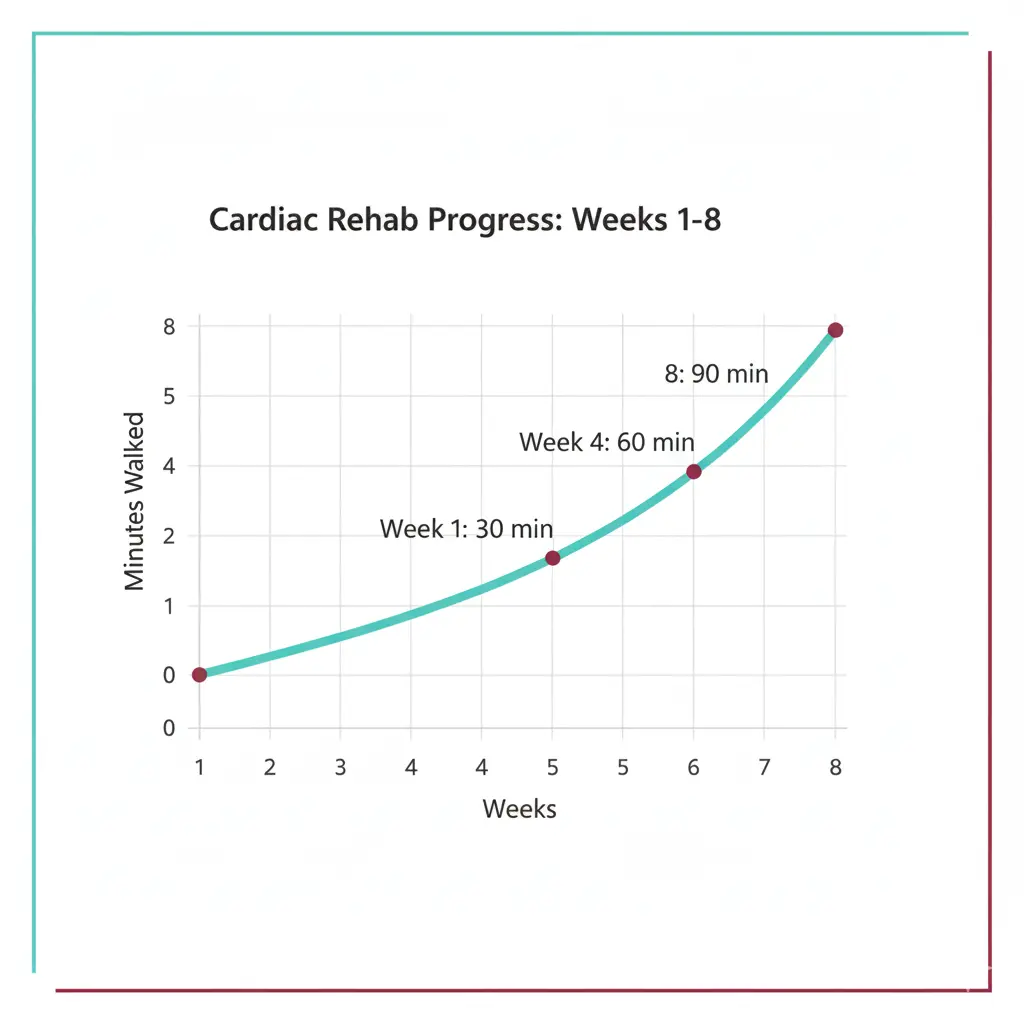 Eight-week home cardiac rehab progress chart
