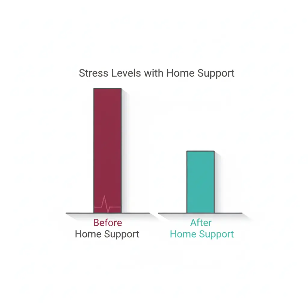 Caregiver stress reduced with home support