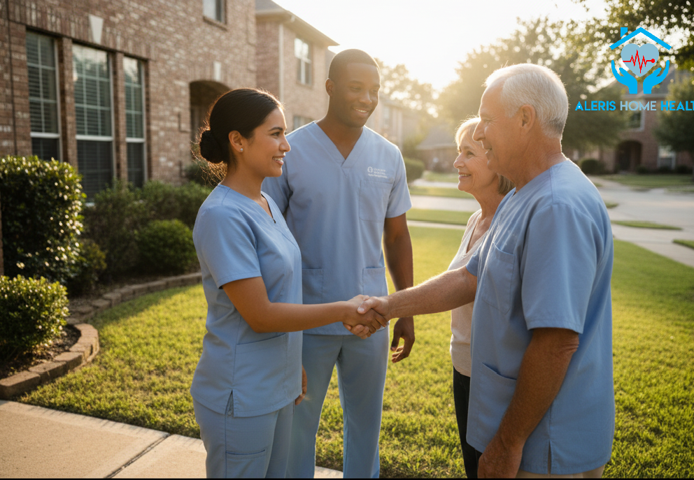 Nurse and caregiver team providing 24-hour home care in West Houston
