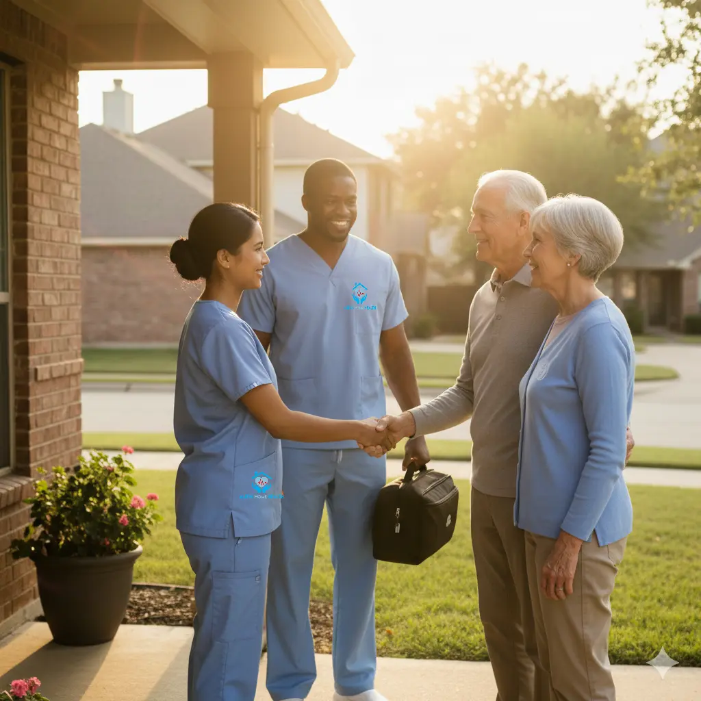 Nurse and caregiver team providing 24-hour home care in West Houston